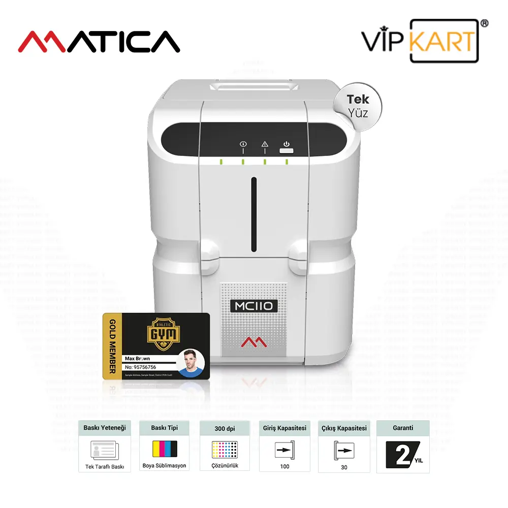 Matica MC110 Kart Yazıcı - Tek Yüz | Doğrudan Karta Baskı [DTC]