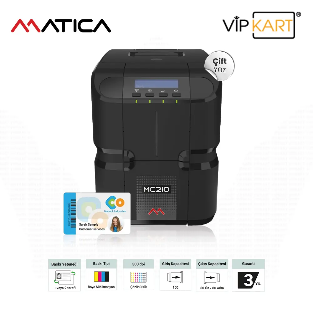 Matica MC210 Kart Yazıcı - Çift Yüz | Doğrudan Karta Baskı [DTC]