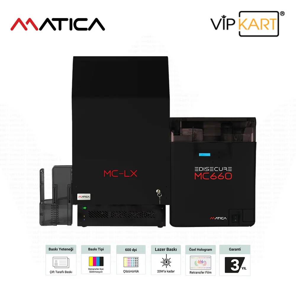 Matica MC660 Kart Yazıcı - Çift Yüz | MC-LX Laminasyon Modülü (LCP9660)